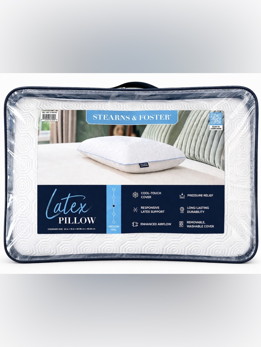 NWT Stearns & Foster Standard Latex Pillow Cooling Medium